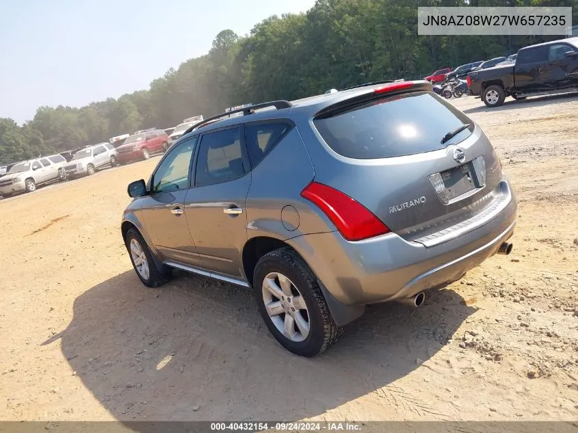 JN8AZ08W27W657235 2007 Nissan Murano Sl