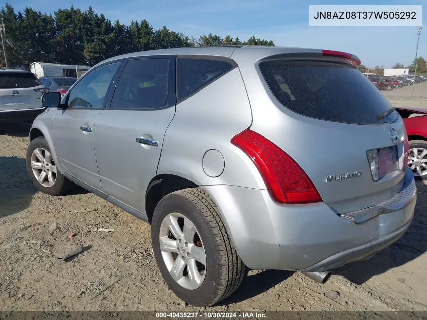 JN8AZ08T37W505292 2007 Nissan Murano S