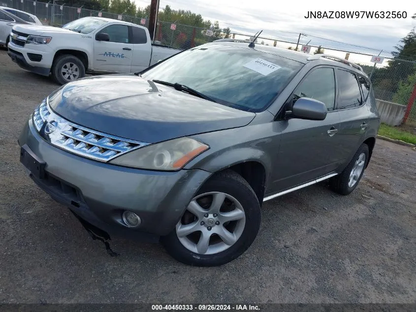 2007 Nissan Murano Se VIN: JN8AZ08W97W632560 Lot: 40450333