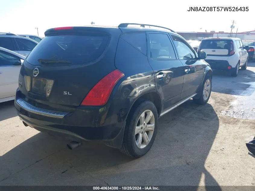 JN8AZ08T57W526435 2007 Nissan Murano Sl