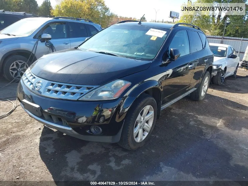 2007 Nissan Murano S VIN: JN8AZ08W87W601476 Lot: 40647829