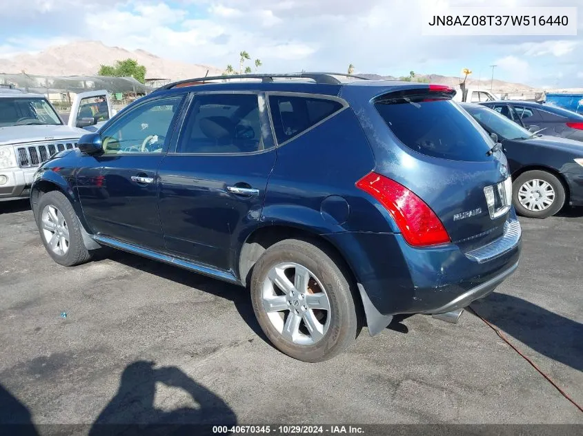 2007 Nissan Murano Sl VIN: JN8AZ08T37W516440 Lot: 40670345