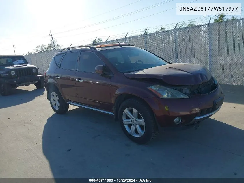 JN8AZ08T77W517977 2007 Nissan Murano Sl