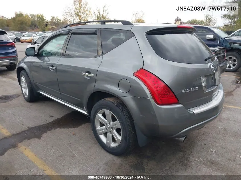 JN8AZ08W17W617910 2007 Nissan Murano Sl