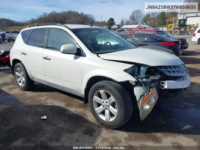 2007 Nissan Murano S VIN: JN8AZ08W37W658605 Lot: 40839557