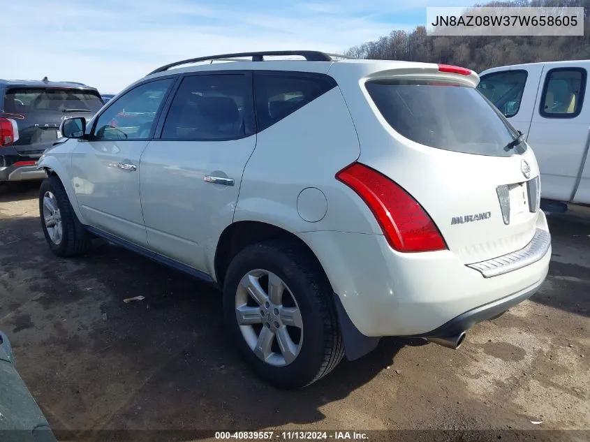 2007 Nissan Murano S VIN: JN8AZ08W37W658605 Lot: 40839557