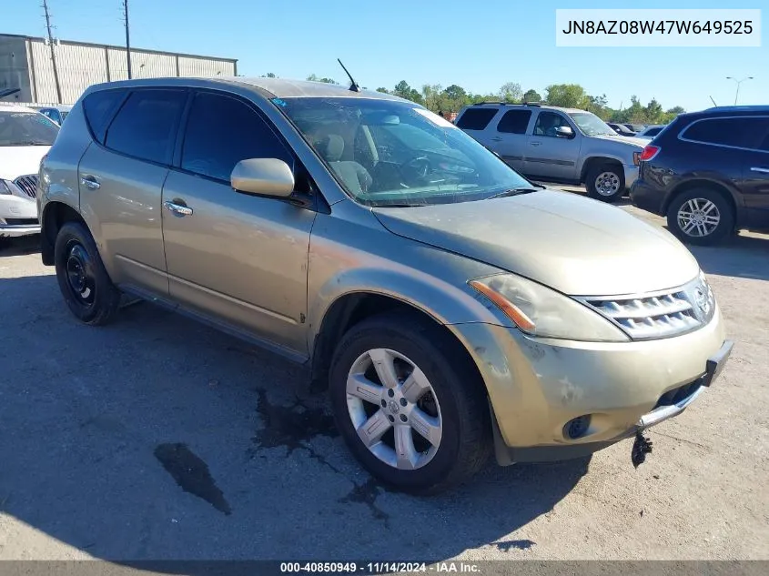 JN8AZ08W47W649525 2007 Nissan Murano S