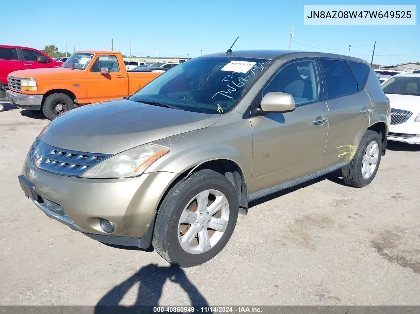 JN8AZ08W47W649525 2007 Nissan Murano S