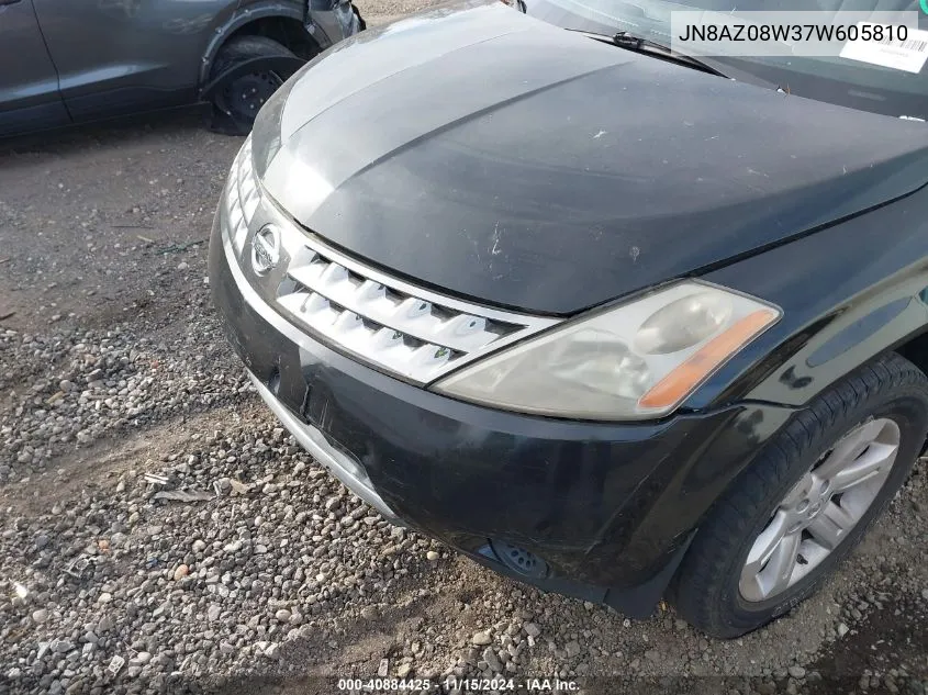 2007 Nissan Murano S VIN: JN8AZ08W37W605810 Lot: 40884425