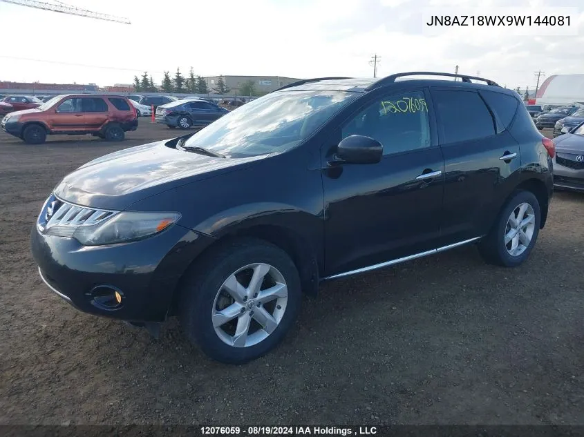 2009 Nissan Murano S/Sl/Le VIN: JN8AZ18WX9W144081 Lot: 12076059