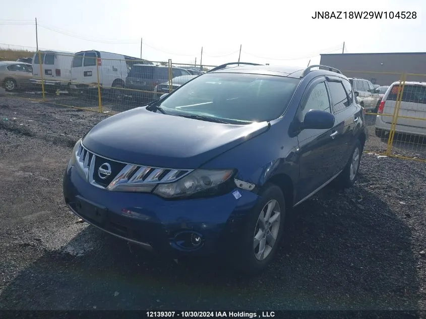 2009 Nissan Murano VIN: JN8AZ18W29W104528 Lot: 12139307