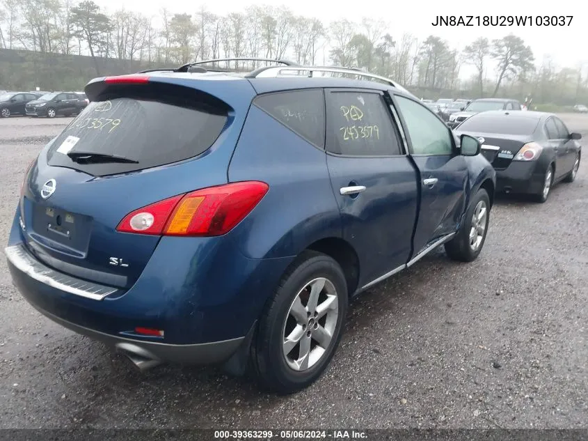 JN8AZ18U29W103037 2009 Nissan Murano Sl