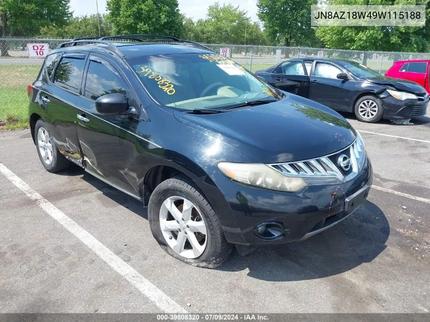 JN8AZ18W49W115188 2009 Nissan Murano Sl