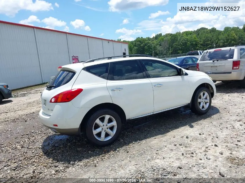 2009 Nissan Murano Sl VIN: JN8AZ18W29W152627 Lot: 39951699