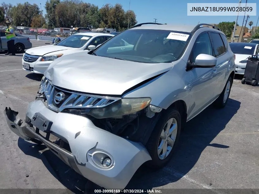 2009 Nissan Murano Sl VIN: JN8AZ18U99W028059 Lot: 39995169