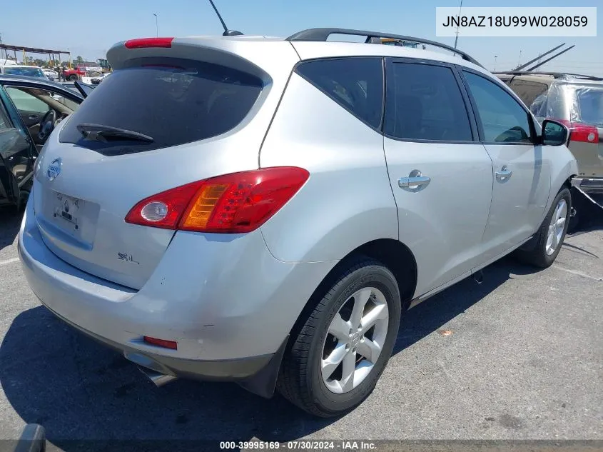 JN8AZ18U99W028059 2009 Nissan Murano Sl