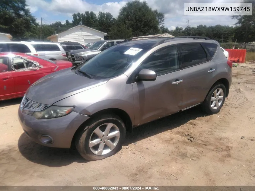 2009 Nissan Murano Sl VIN: JN8AZ18WX9W159745 Lot: 40062043