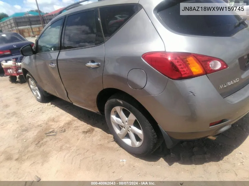 2009 Nissan Murano Sl VIN: JN8AZ18WX9W159745 Lot: 40062043