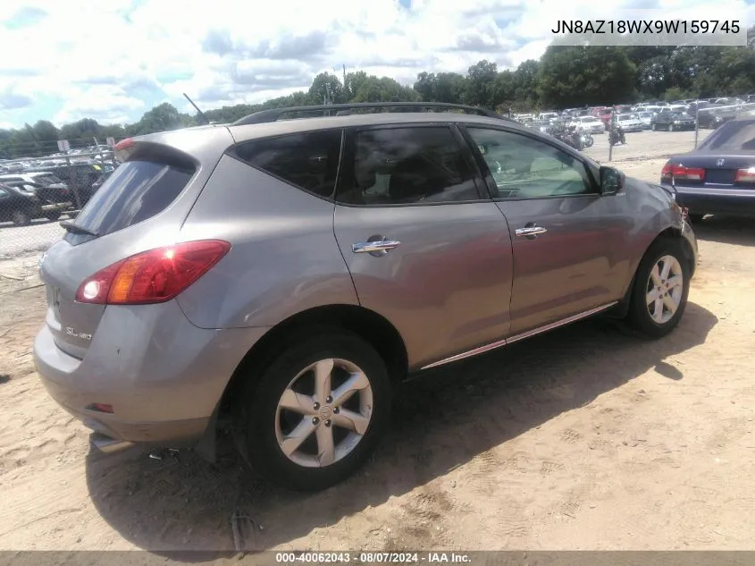 2009 Nissan Murano Sl VIN: JN8AZ18WX9W159745 Lot: 40062043