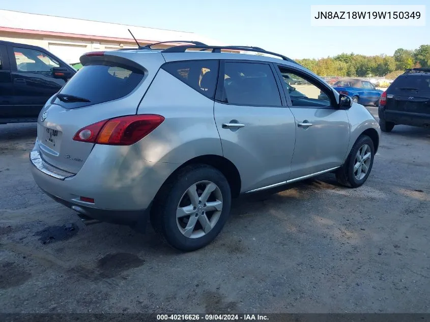 2009 Nissan Murano Sl VIN: JN8AZ18W19W150349 Lot: 40216626