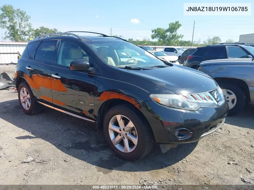 2009 Nissan Murano Sl VIN: JN8AZ18U19W106785 Lot: 40231011