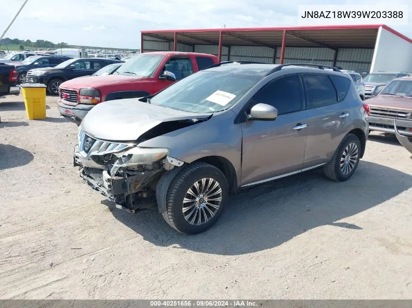 2009 Nissan Murano Sl VIN: JN8AZ18W39W203388 Lot: 40251656