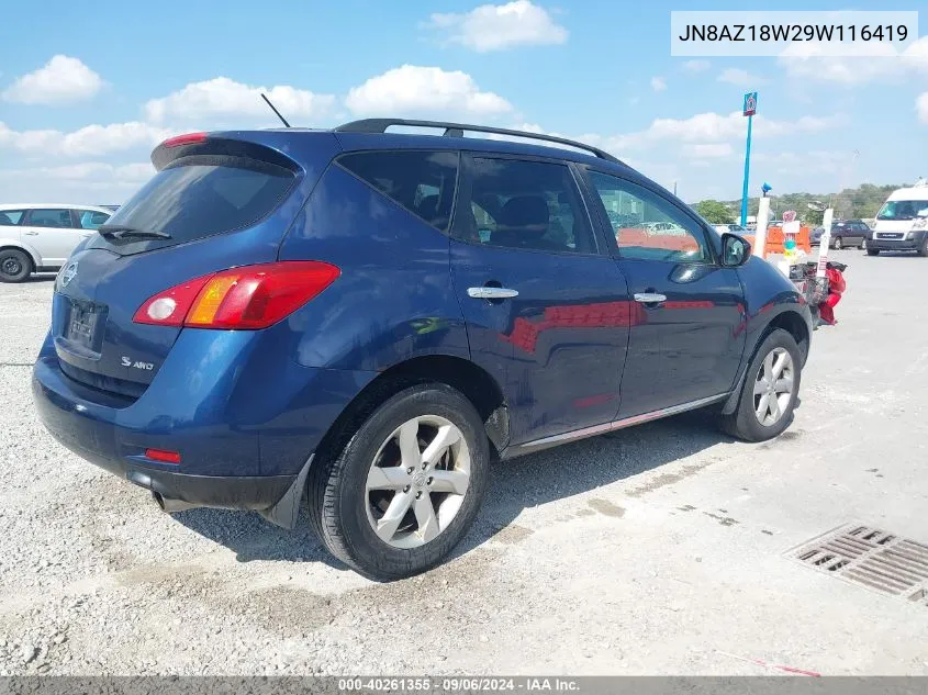 JN8AZ18W29W116419 2009 Nissan Murano S