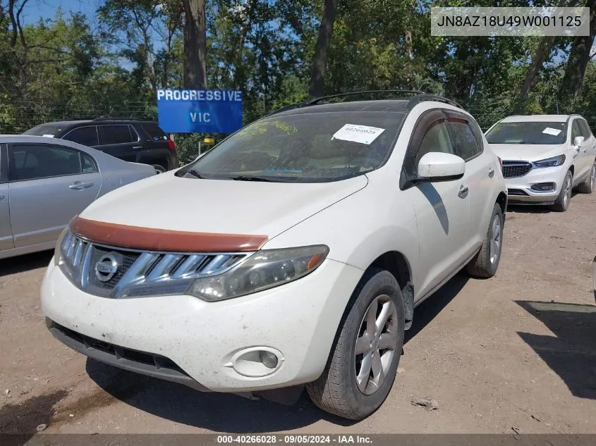 2009 Nissan Murano S/Sl VIN: JN8AZ18U49W001125 Lot: 40266028