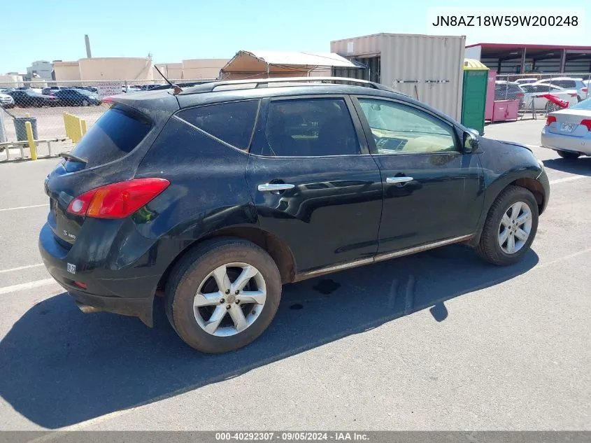 JN8AZ18W59W200248 2009 Nissan Murano S