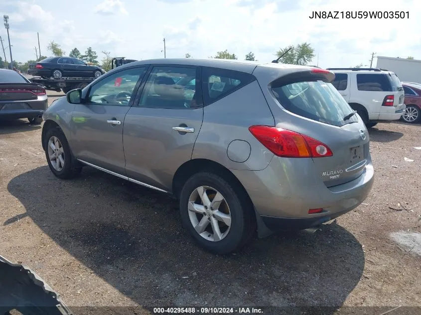 2009 Nissan Murano S VIN: JN8AZ18U59W003501 Lot: 40295488