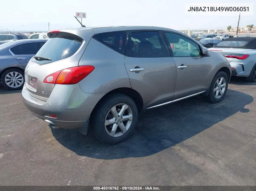 JN8AZ18U49W006051 2009 Nissan Murano Sl