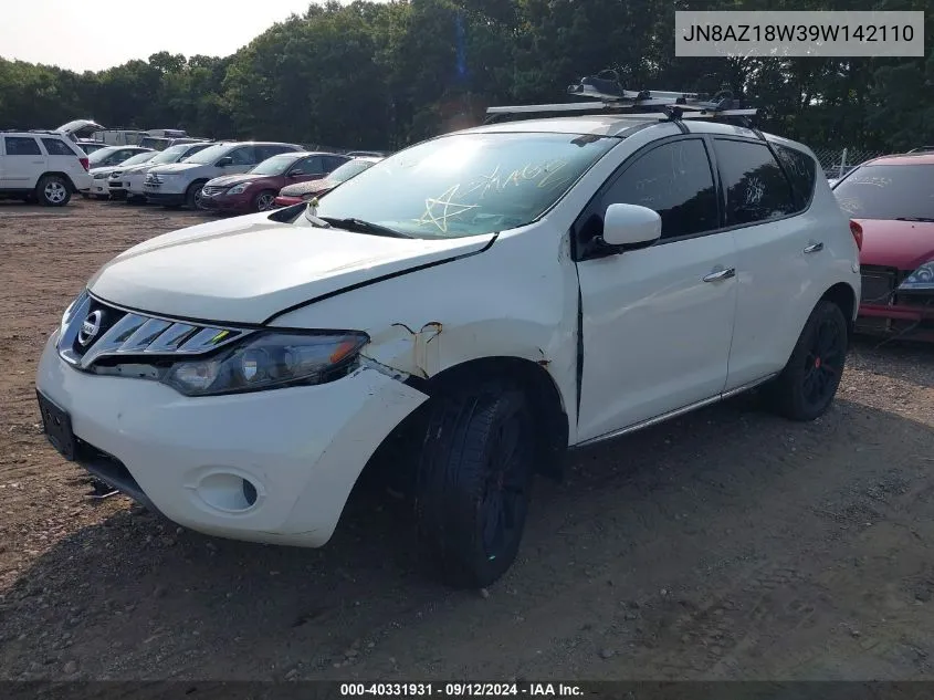 2009 Nissan Murano S VIN: JN8AZ18W39W142110 Lot: 40331931