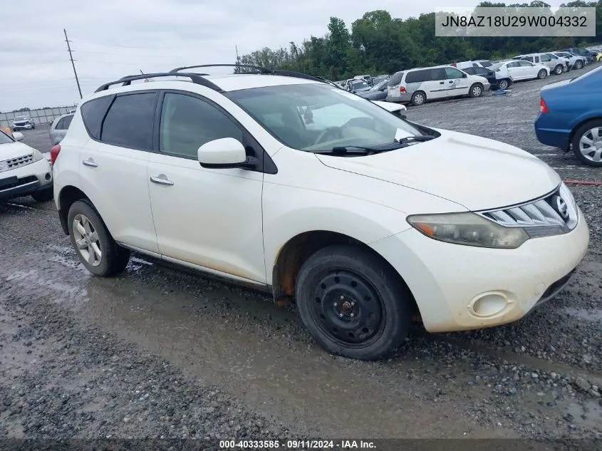 2009 Nissan Murano Sl VIN: JN8AZ18U29W004332 Lot: 40333585