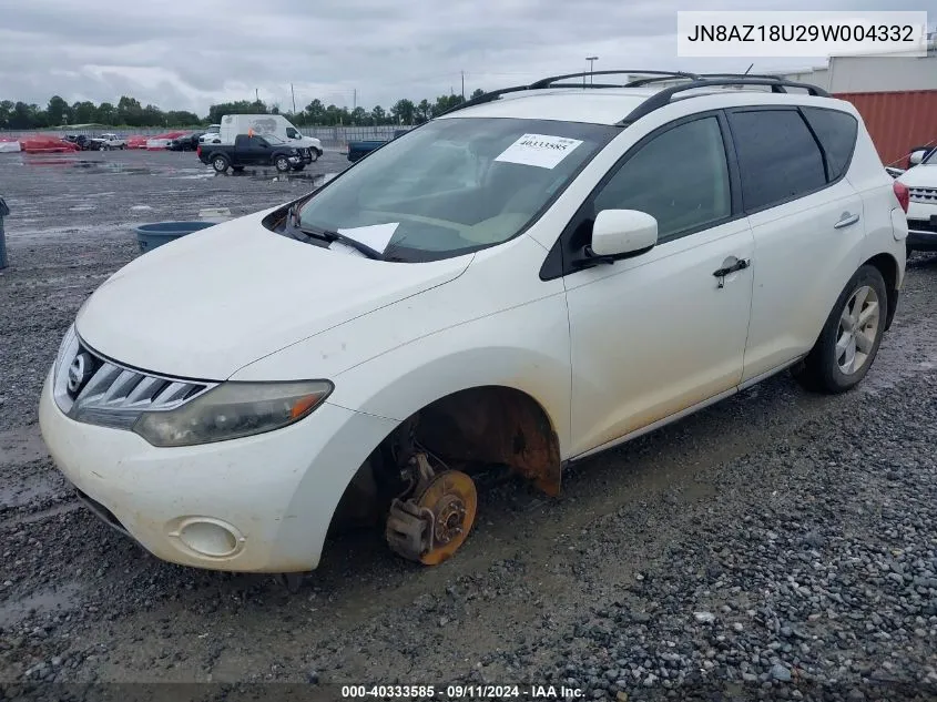 2009 Nissan Murano Sl VIN: JN8AZ18U29W004332 Lot: 40333585