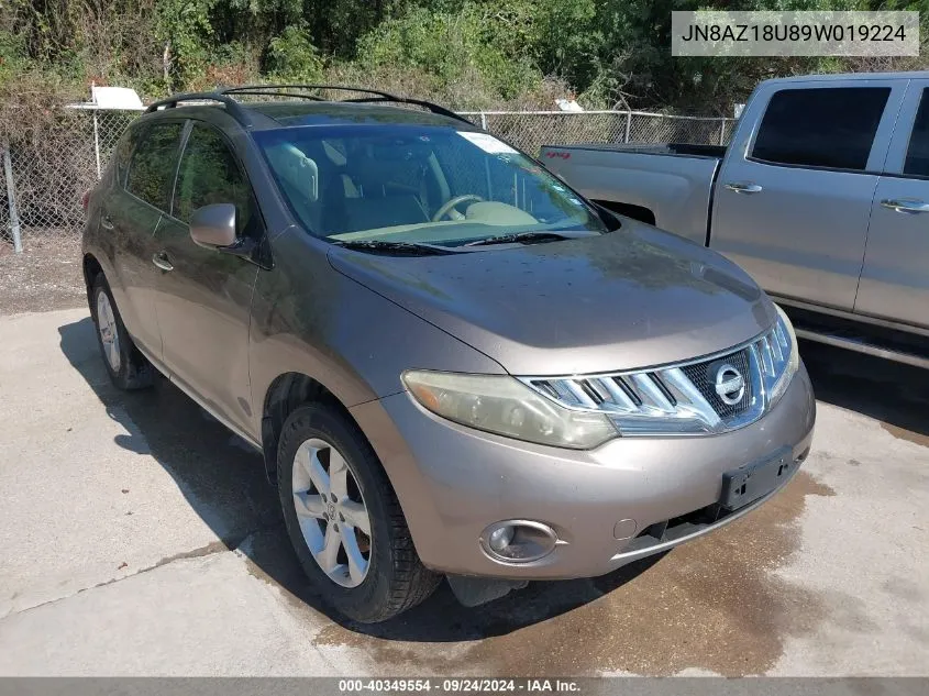 2009 Nissan Murano Sl VIN: JN8AZ18U89W019224 Lot: 40349554