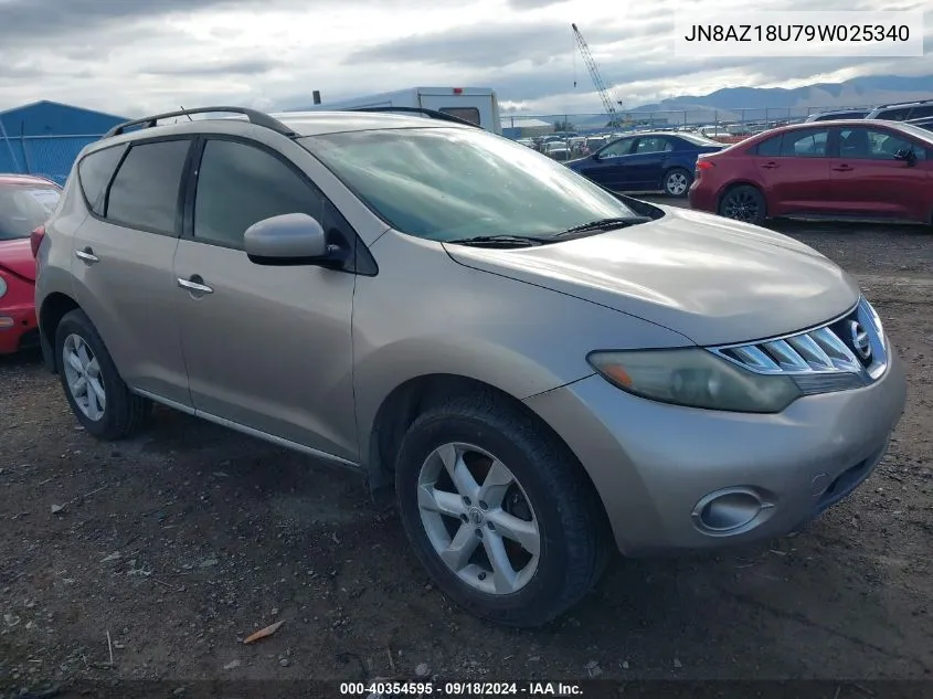 2009 Nissan Murano S VIN: JN8AZ18U79W025340 Lot: 40354595