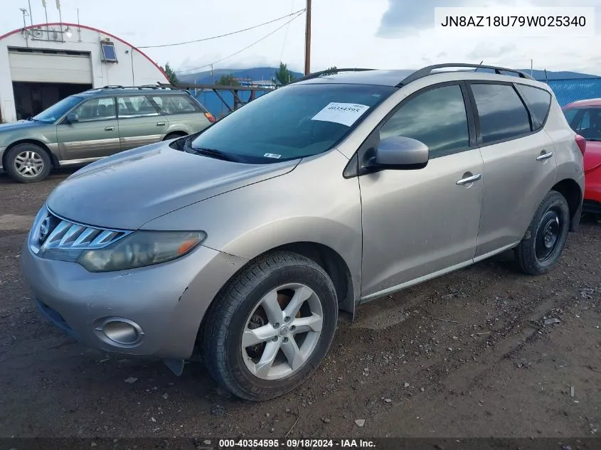 2009 Nissan Murano S VIN: JN8AZ18U79W025340 Lot: 40354595