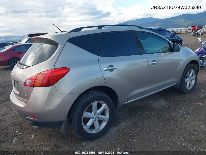 JN8AZ18U79W025340 2009 Nissan Murano S