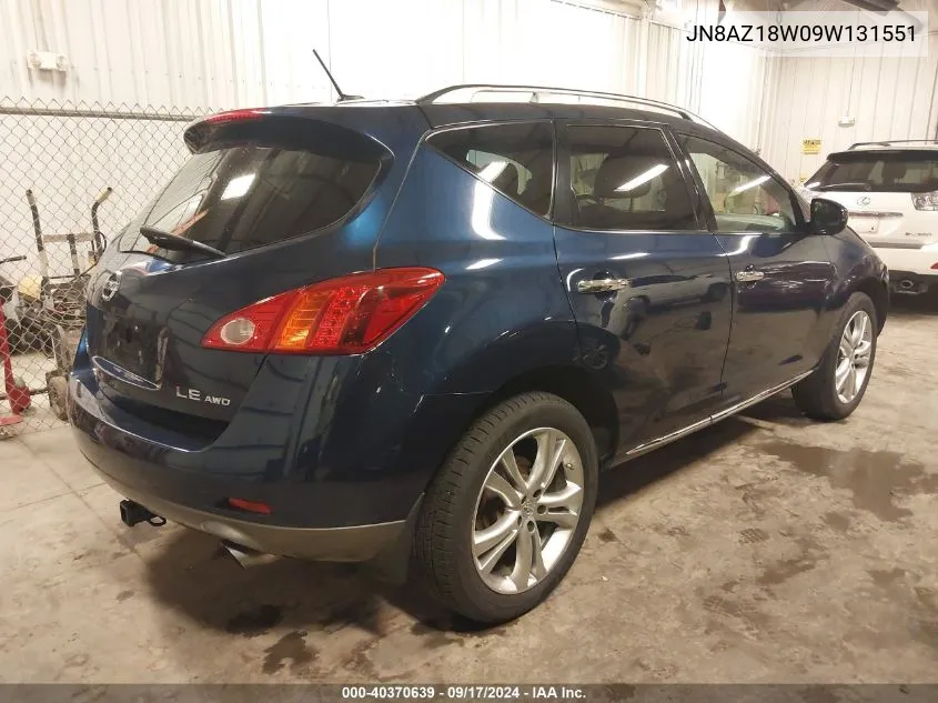 JN8AZ18W09W131551 2009 Nissan Murano Le