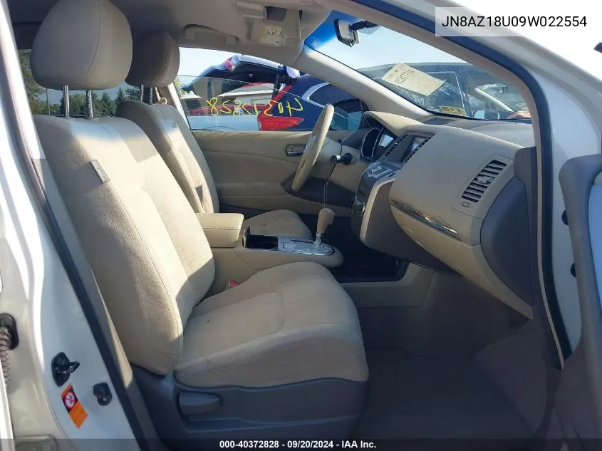 JN8AZ18U09W022554 2009 Nissan Murano S