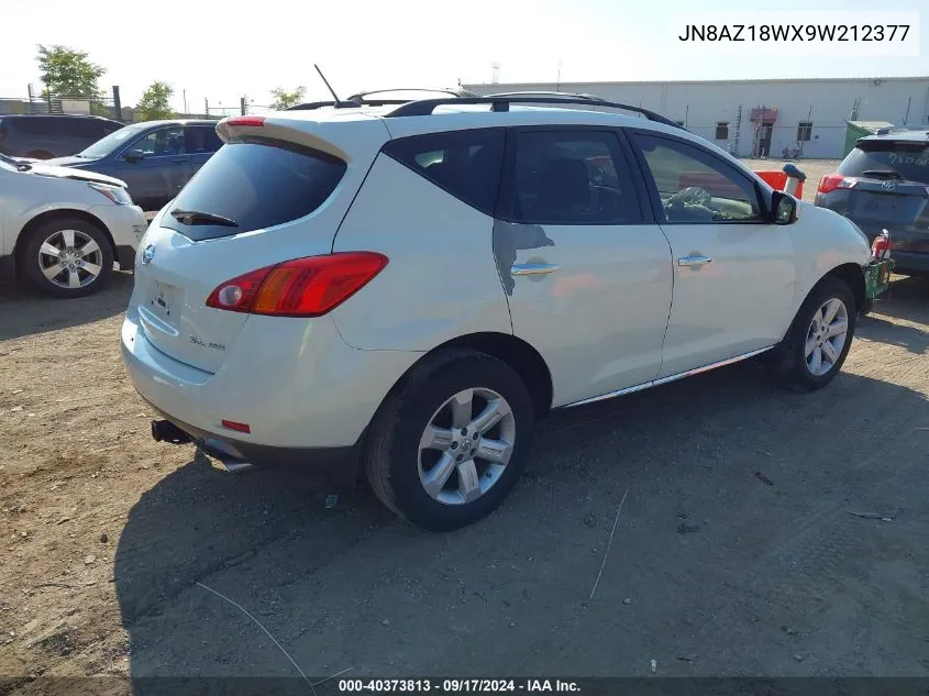 2009 Nissan Murano Sl VIN: JN8AZ18WX9W212377 Lot: 40373813