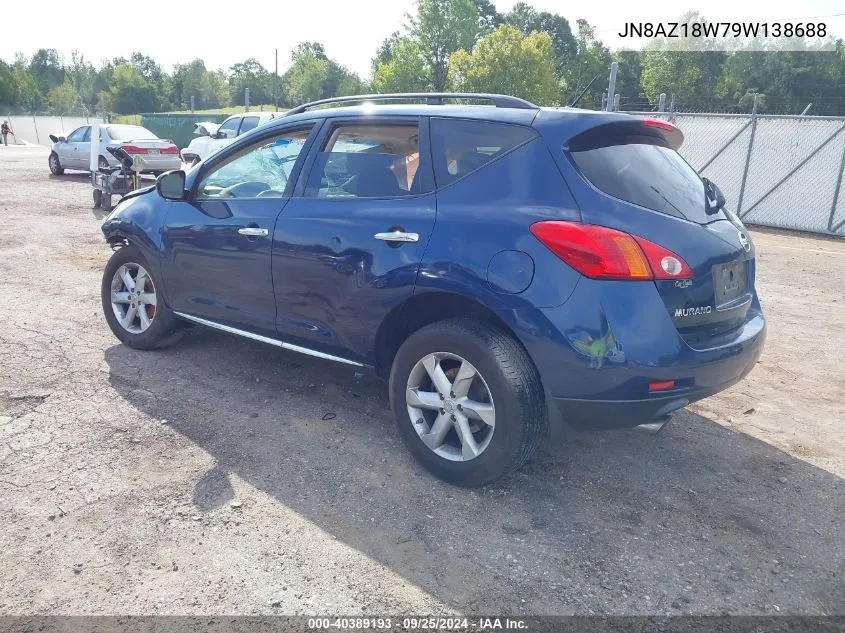 2009 Nissan Murano S VIN: JN8AZ18W79W138688 Lot: 40389193