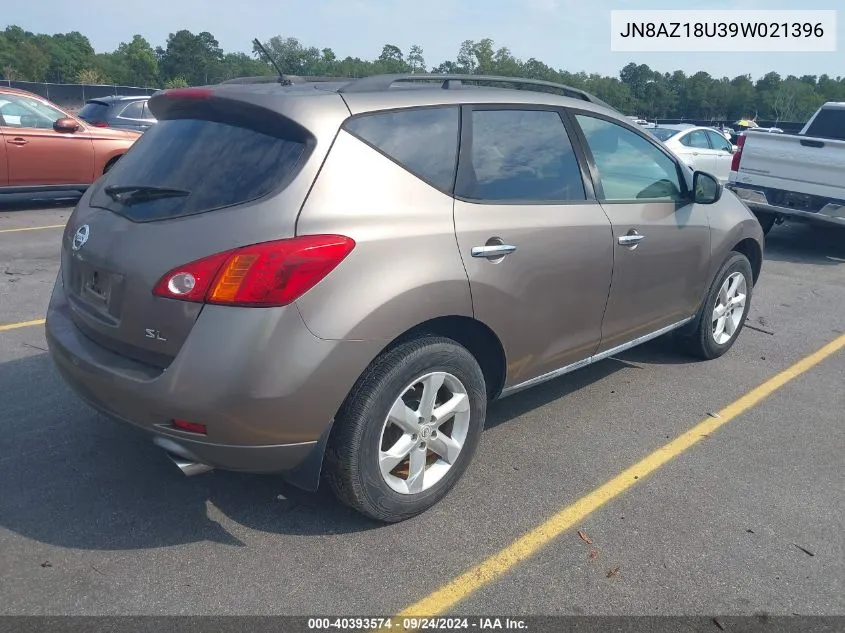 2009 Nissan Murano Sl VIN: JN8AZ18U39W021396 Lot: 40393574