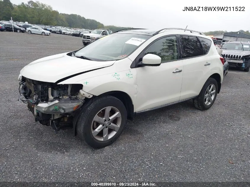 2009 Nissan Murano Sl VIN: JN8AZ18WX9W211522 Lot: 40399810