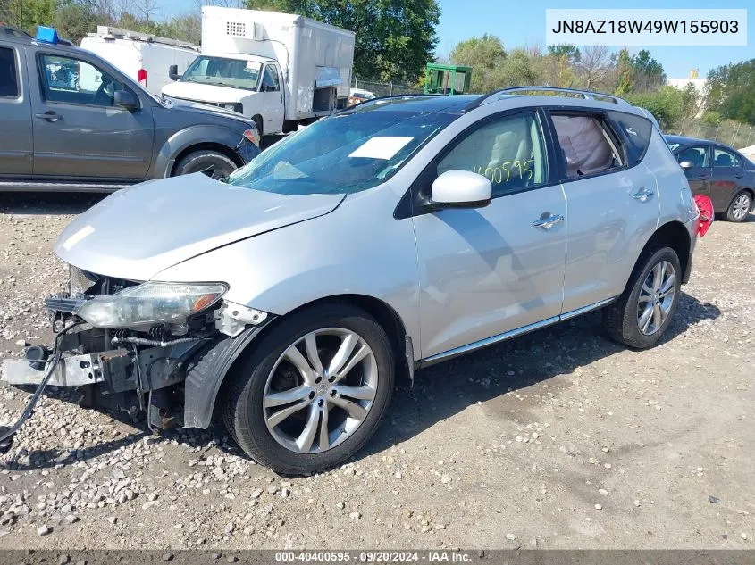 2009 Nissan Murano Le VIN: JN8AZ18W49W155903 Lot: 40400595