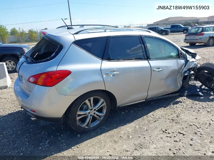 2009 Nissan Murano Le VIN: JN8AZ18W49W155903 Lot: 40400595