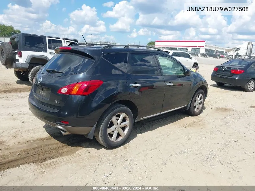 2009 Nissan Murano Sl VIN: JN8AZ18U79W027508 Lot: 40403443