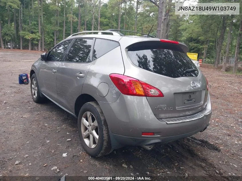 JN8AZ18U49W103749 2009 Nissan Murano Sl