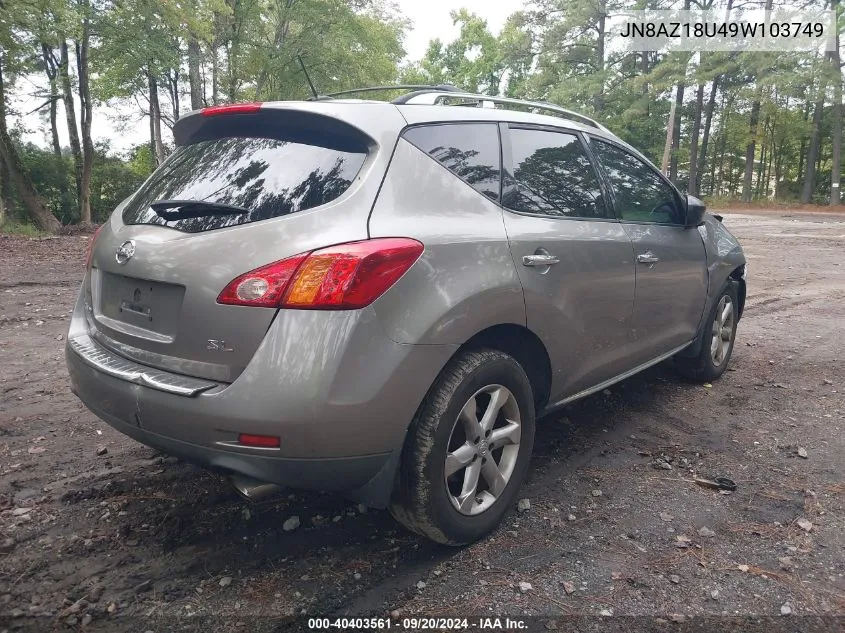 JN8AZ18U49W103749 2009 Nissan Murano Sl