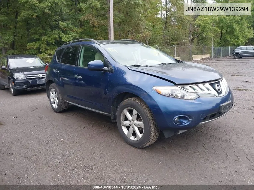 2009 Nissan Murano Sl VIN: JN8AZ18W29W139294 Lot: 40418344